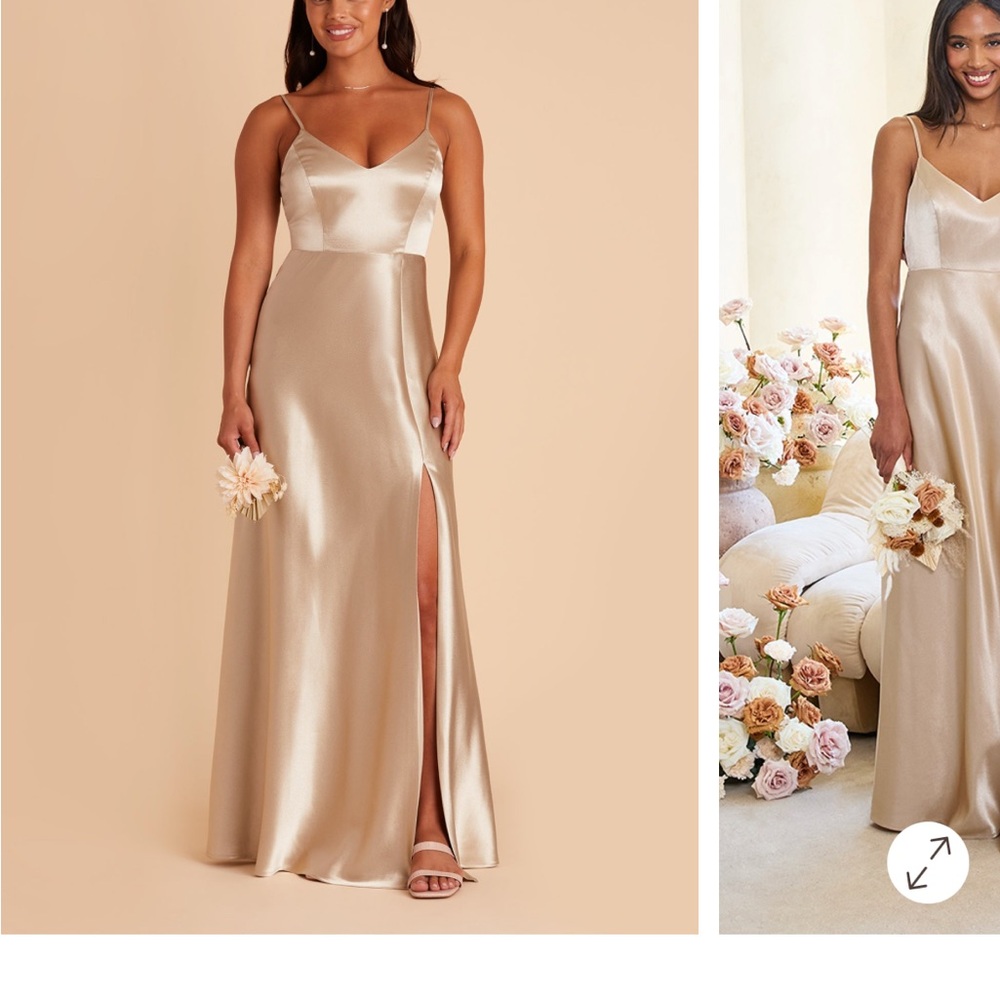 Birdy Grey Satin Maxi Dress in Champagne